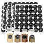 Spice Labels, Waterproof Adhesive Round Preprinted with Blank Label Black Tear Resistant Sticker for Kitchen Jars Caps Food Containers, Size: One size