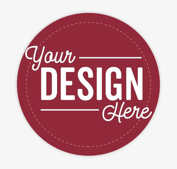 125ct. Custom Full Color 2 in. Vinyl Circle Sticker - Maroon- 1-Color Text or Art Design