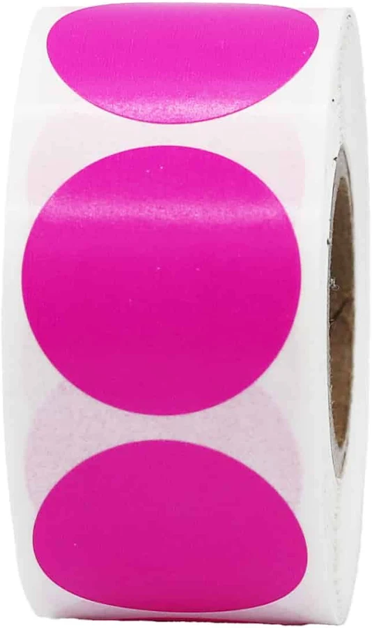 Hot Pink Labels 1" Round QTY 500 | Wholesale Labels | InStockLabels