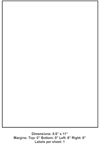 8.5 x 11 (1 Up), Adhesive Label Paper, 1,000 Sheets per Carton