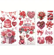 3 Sheets 3 Styles PVC Waterproof Decorative Stickers, Self Adhesive Decals for F