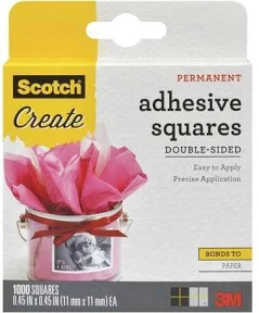 3M - 7100076465 - 3M 7100076465 Scotch Adhesive Squares 009-1000-CFT, 1000 squares/pack, ( priced per Pack of 36 )