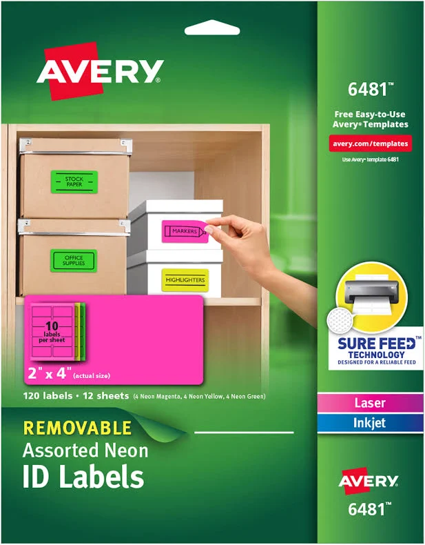 Avery High-Visibility Removable ID Labels