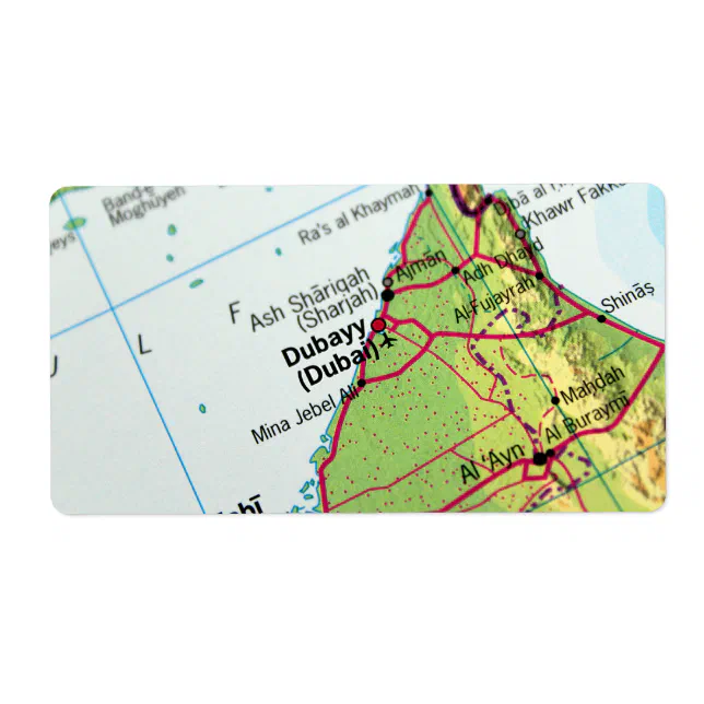 Dubai City Map Label