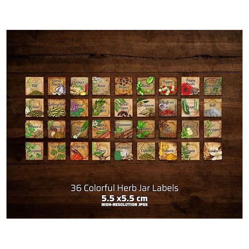 36 Colorful Herb Jar Labels For Y…
