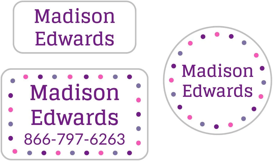 Name Bubbles Personalized Clothing Labels Pack
