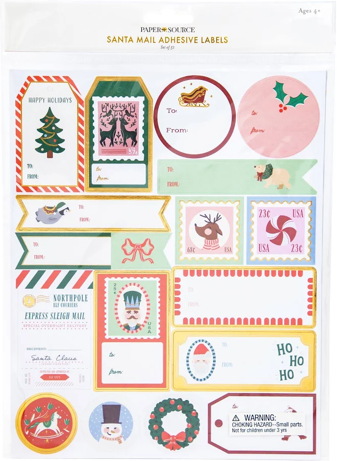 Santa Mail Adhesive Labels