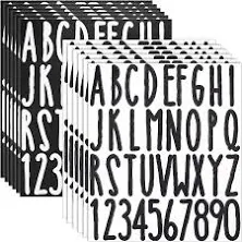 Nbeads 12 Sheets 2 Colors PVC Self-adhesive Label Stickers, Waterproof Decals for Kitchen, Mailbox, Letters & Numbers, Mixed Color