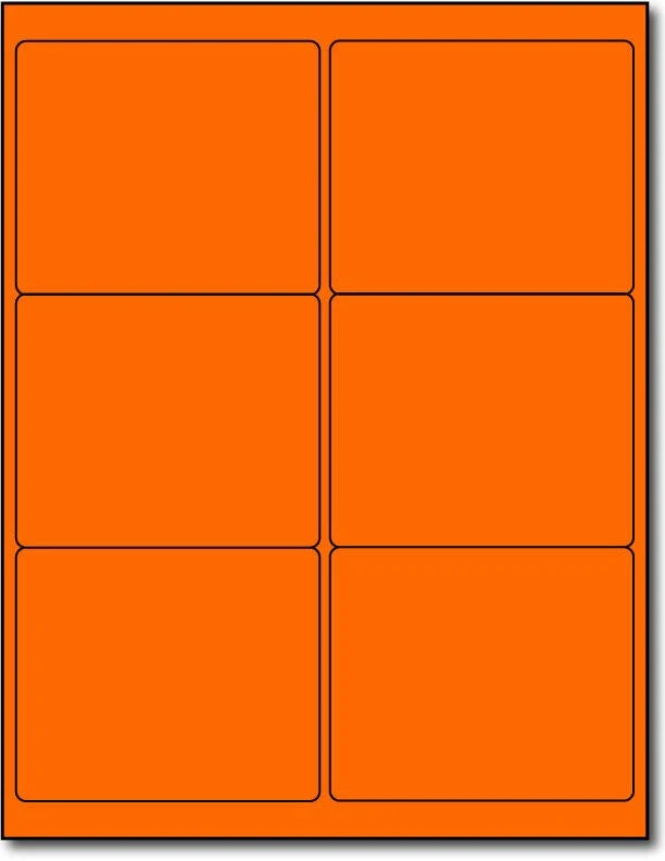 Orange Laser & Inkjet Printer Labels