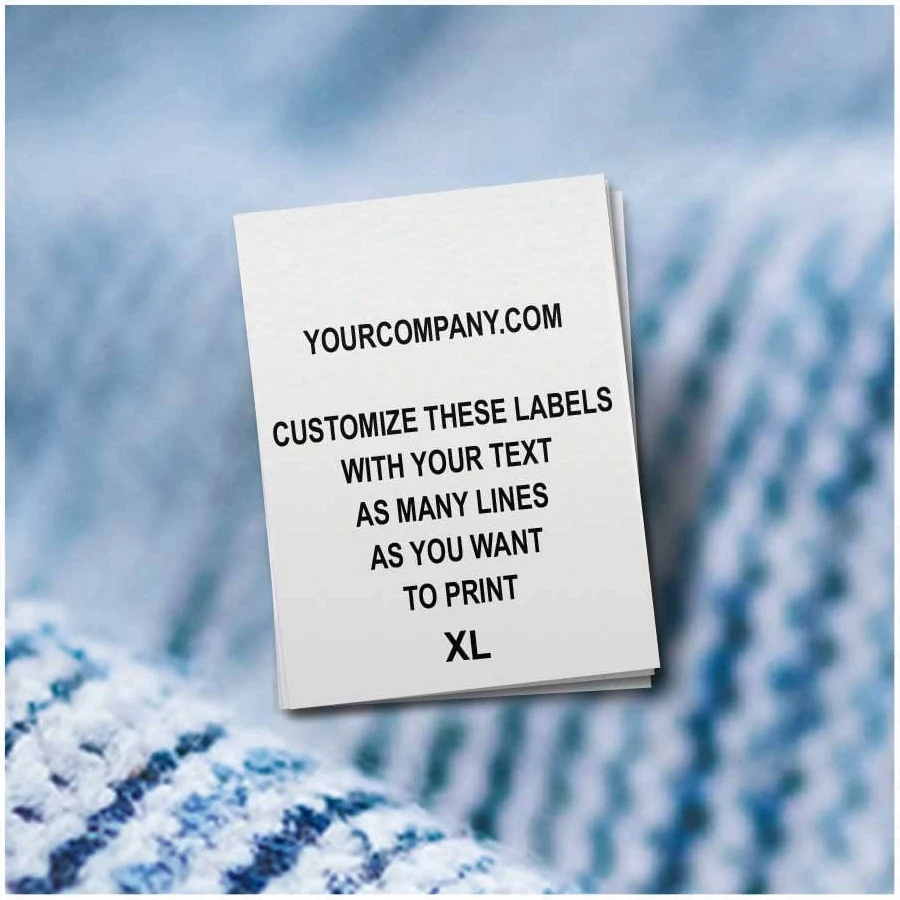 100 CUSTOM CARE LABELS, Garment Labels, Custom Clothing Labels (printed with your text & logo)