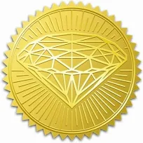 100pcs 2 inch Diamond Gold Foil Seal Stickers Diamond Embossed Foil Stickers Self Adhesive Round Gold Labels for Invitation Cards Sealing Envelopes