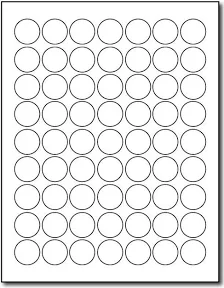 1 inch Glossy Inkjet Labels | Round Adhesive Labels 250 Sheets