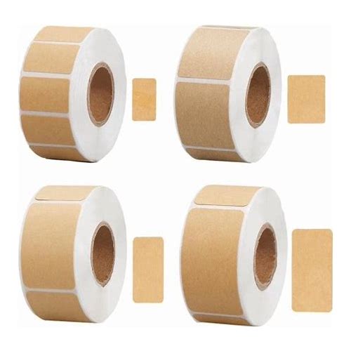 4 Rolls 4 Sizes Brown Kraft Sticke…
