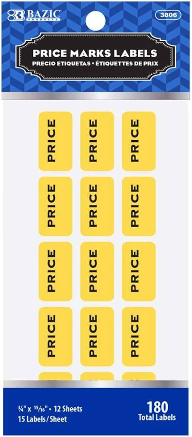Yellow Price Mark Label (180/Pack) 24 Pack | Geyer Instructional