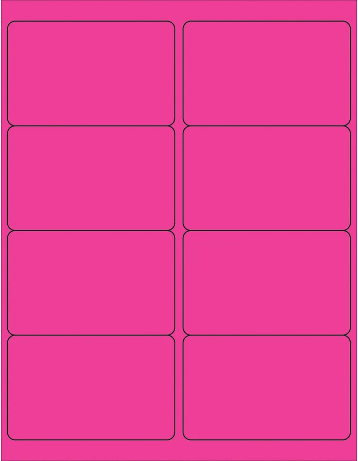 Fluorescent Rectangle Laser Labels