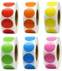 500 sheets of 1 inch color label round permanent self-adhesive dot glossy writable paper label