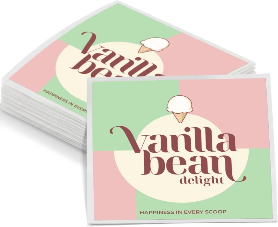 500 Custom Stickers - Shape: Square - Glossy Adhesive Paper