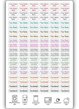 120 Small Personalized Waterproof Name LABELS. Press and Stick Multi Use Custom Mini Name LABELS. Customized 2 Lines of Text and Color. Tiny Name