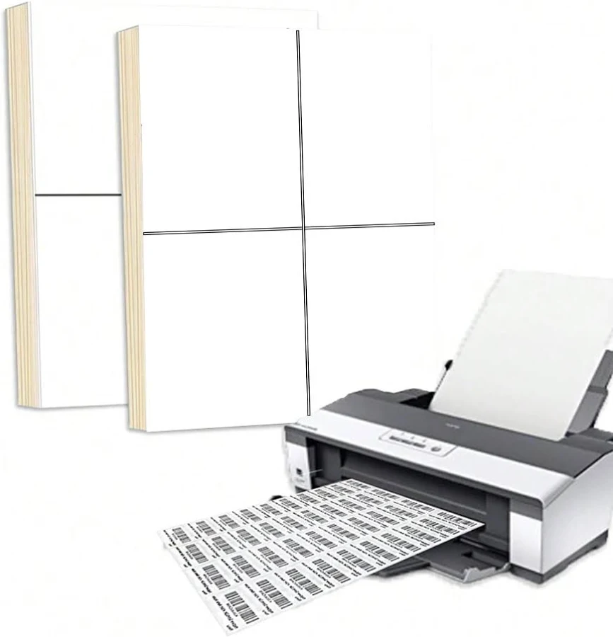 Multi-Purpose Printable White Matte Sticker Labels A4 20sheets for Laser/Inkjet Printers Self