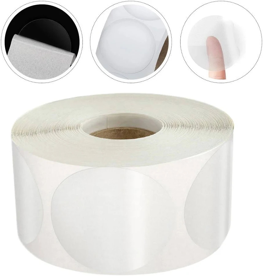 Bestoyard Transparent Circle Stickers Clear Label Seals for Home Storage and Package Decoration