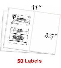 50 Half Sheet Premium Shipping Labels 8.5x 5.5 Rounded Self Adhesive 2