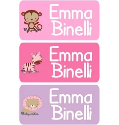 CLOTHING TAG Labels Clothing Label Laundry Safe Peel and Stick Laundry Care Tag Labels Daycare Label Uniform Labels - Safari Girl