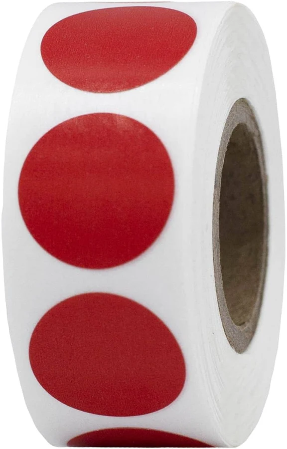 Red Color Code Labels 3/4" Round Quantity 500 | Wholesale Labels | InStockLabels