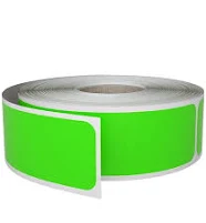 Royal Green Rectangular Colored Sticker 1x3 inch (7.5cm x 2.5cm) Neon Green Labels On A Roll 250 Pack