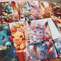 Anime postcard sticker set, mini wall art prints, Greeting cards, Cute cards