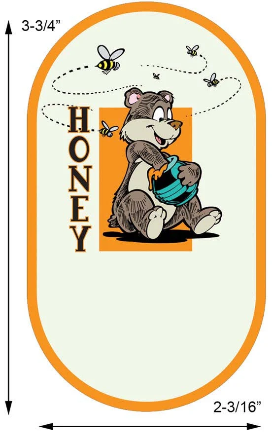 Large Oval Blank Bear Honey Jar Label | Betterbee