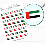 United Arab Emirates Flag Stickers (1/2" each), 40 Stickers, United Arab Emirates Stickers, Stickers for Calendars, Planners, Crafts, etc.