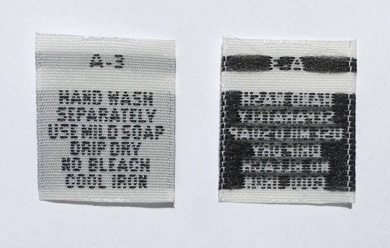 White Hand Wash Separately Woven Clothing Sewing Garment Care Label Tags