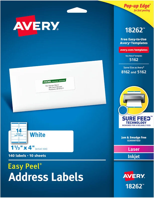 Avery Easy Peel Address Labels 18262