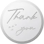 100pcs 1.5 inch Silver Foil Stickers Thank You Self Adhesive Labels Round Embossed Heart