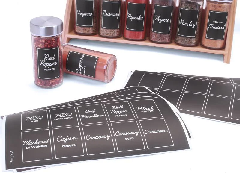 Orii Spice Labels Black Rectangular