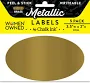 Metallic Brass Peel & Stick Oval Writeable Labels
