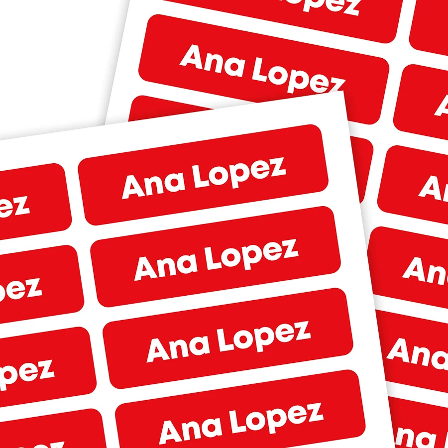 Medium Rectangle Name Labels | Solid - 45 Count