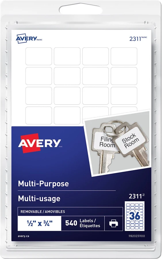 Avery Multi-Purpose Removable Labelsfor Laser and Inkjet Printers