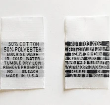 100 Pcs White Woven Care Labels - 50% Cotton / 50% Polyester