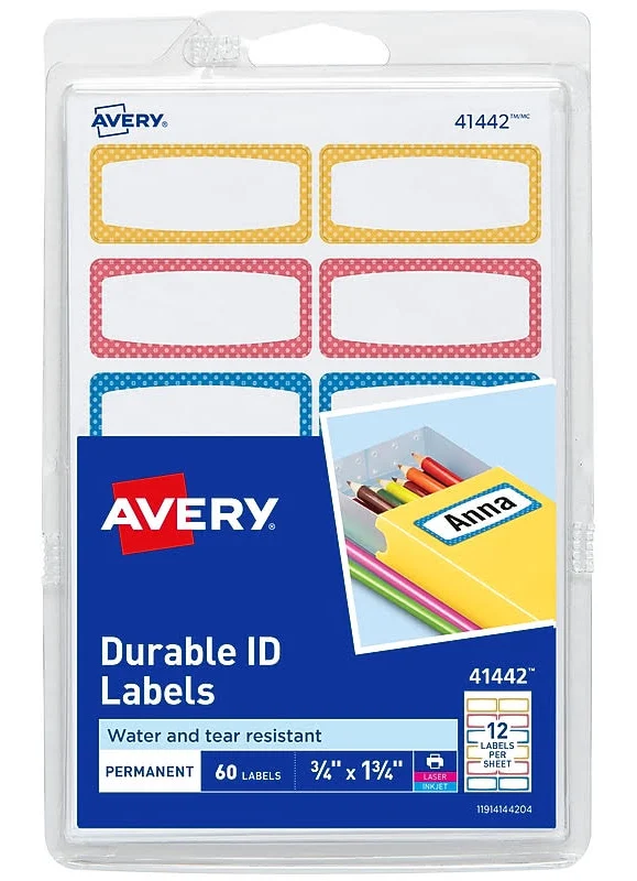 Avery Kids Gear Durable Labels