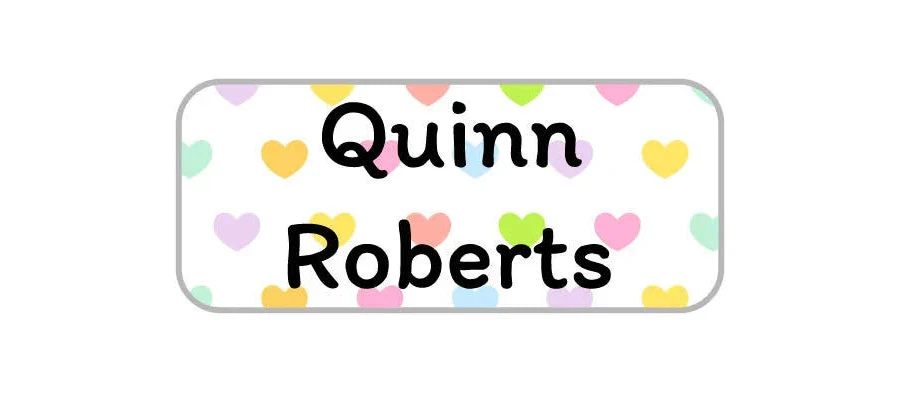 Hearts Extra Small Clothing Labels