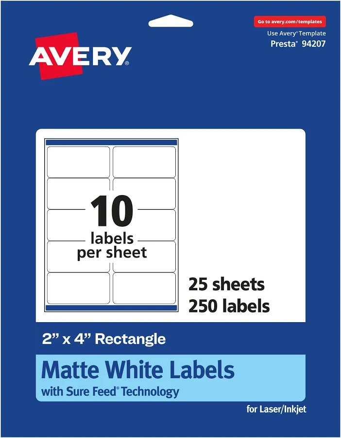 Avery White Rectangle Labels
