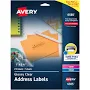 Avery Glossy Clear Address Labels, Sure Feed Technology, Laser/Inkjet, 1" x 2-5/8", 210 Labels (6585)