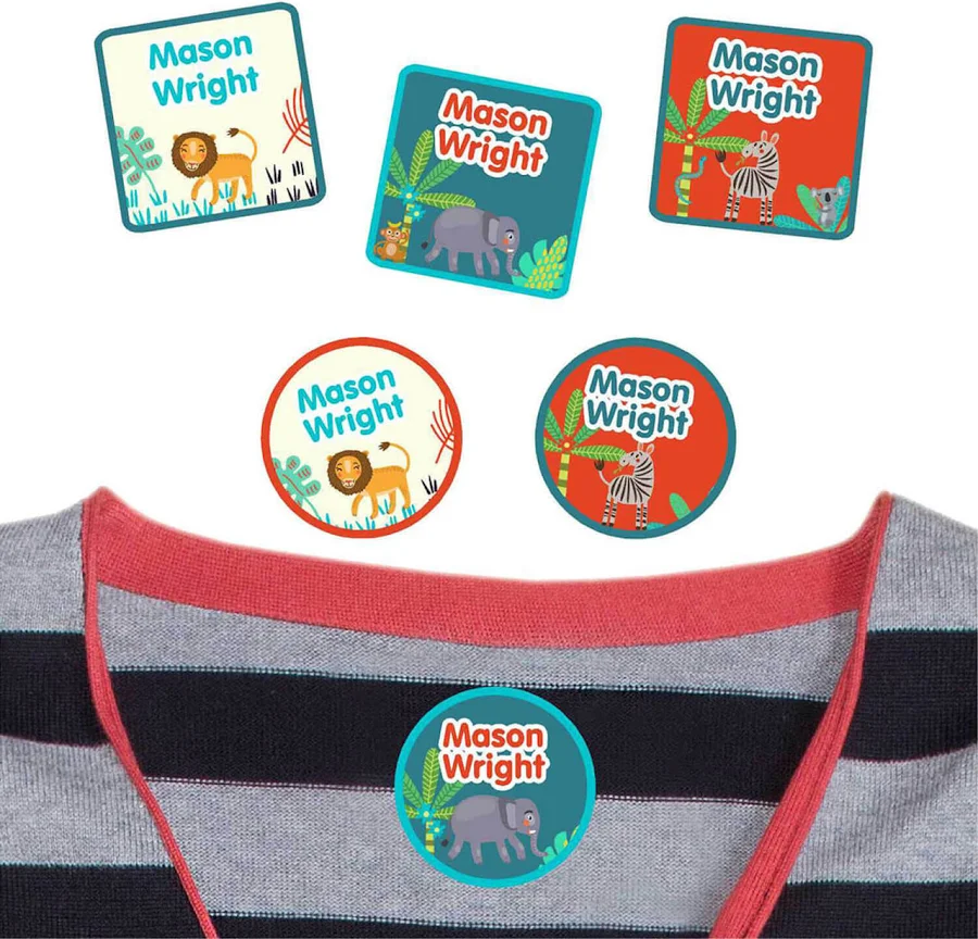 Jungle Animals Name Labels for Clothes