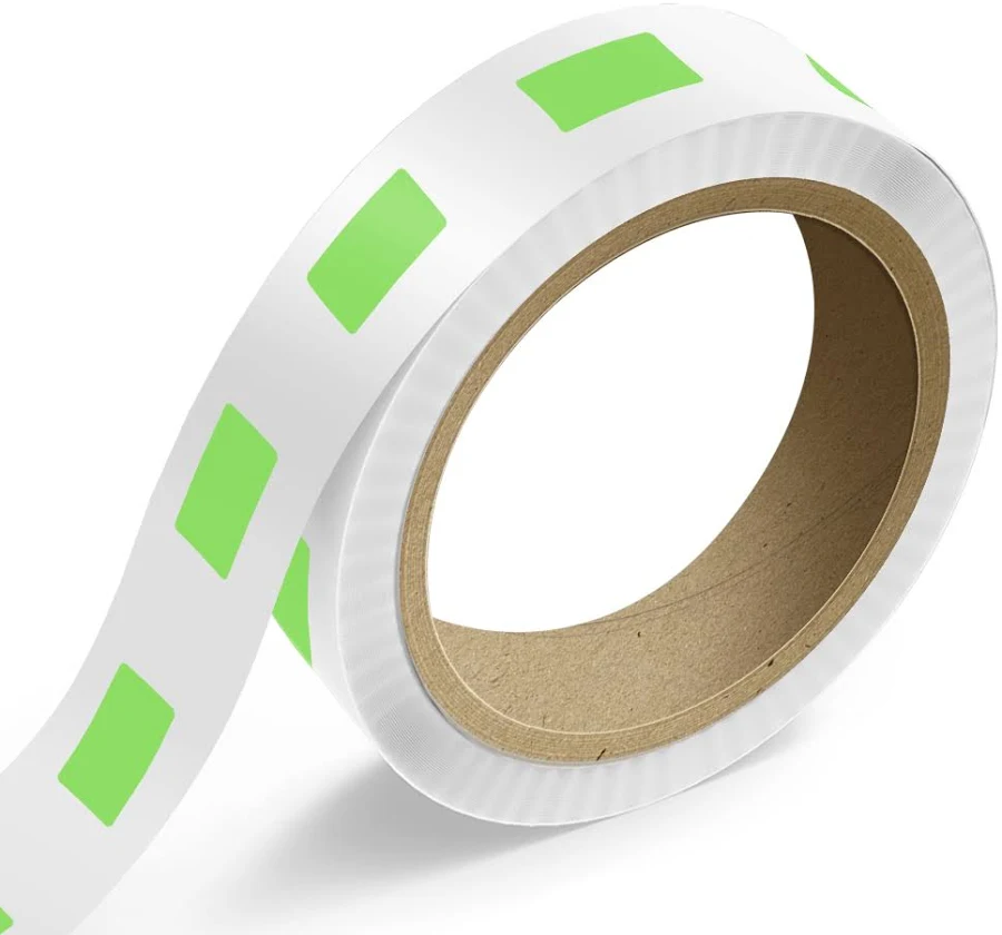 1 1/2 x 3 Inch Roll of Rectangle Labels - Bright Adhesive - Neon Green - 125 Pack