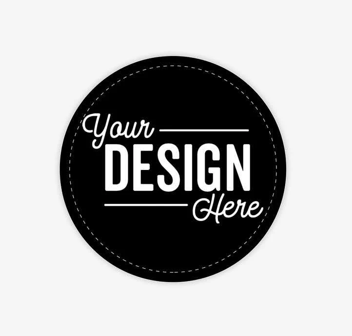 125ct. Custom Full Color 3 in. Vinyl Circle Sticker - Black- 1-Color Text or Art Design
