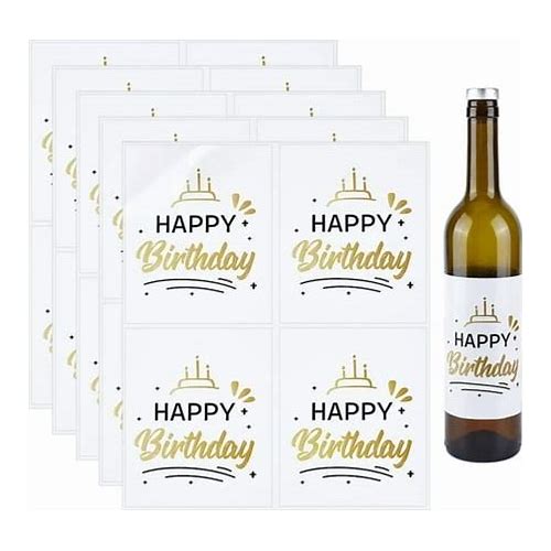 20Pcs Happy Birthday Wine Label…