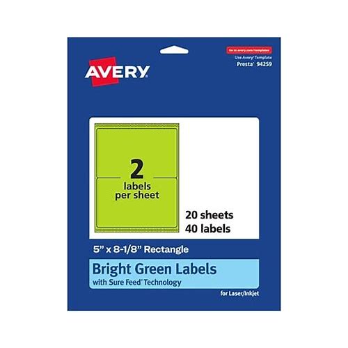 Avery Green Printable Rectangle …