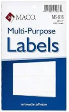 White Multi-Purpose Labels 1/2" X 1