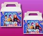 KPOP Anime Girls Gable Box Label, Birthday Party Favor Template